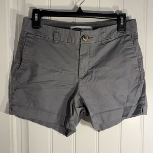 Old Navy Shorts Women's 2 Gray Twill Low-Rise Flat-Front 29x7-Measured Casual